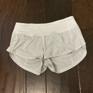 lululemon white speed up shorts